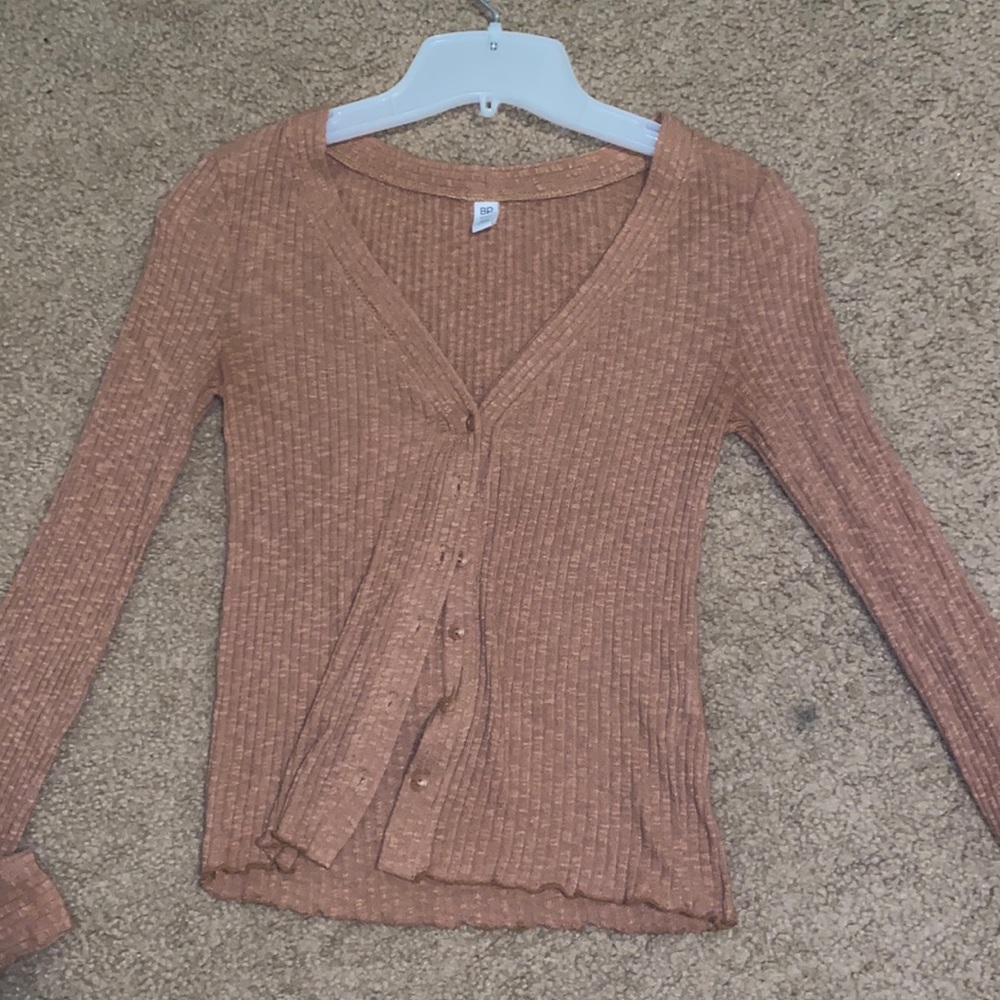 Bronze Button Up Sweater XXS